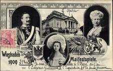 Wappen Ak Wiesbaden in Hessen, Maifestspiele, Kaiser Wilhelm II,... - 3665114