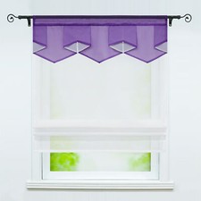 Raffrollo Voile Raffgardinen Küche Gardinen mit Tunnelzug Fenstervorhang Modern