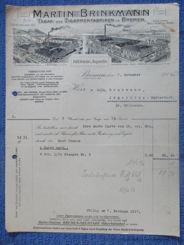 Rechnung tabak - (918),