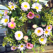 Deko kranz 27cm rosa türkranz - 27cm,