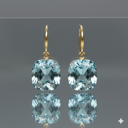 Aquamarin haken ohrring - aquamarin,