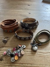 4Teiliges Noosa Armband Set mit Ring & 18 Schunks Lederarmband