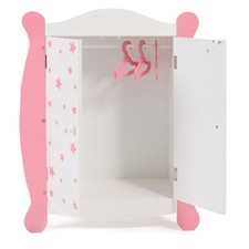 Bayer Chic 2000 Puppen-Kleiderschrank Stars pink mit Kleiderstange & Bügel NEU
