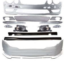 Mercedes W211 02-06 Stoßstange Vo. + Hi. ABS Kiemen Bodykit +Zubehör für E55 AMG