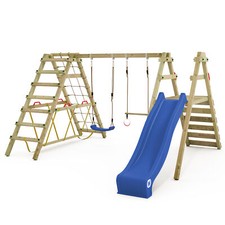 WICKEY Kinderschaukel Schaukelgestell Smart Shake mit blauer Rutsche & Schaukel