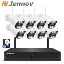JENNOV Überwachungskamera Set Außen Kamera Funk 5MP WLAN 10CH 1TB/2TB NVR Audio