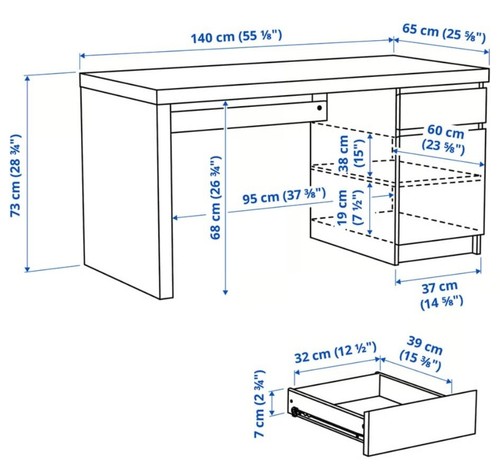 Ikea malm schreibtisch - , (white)