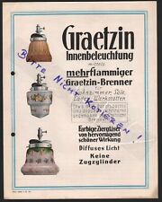 BERLIN, Prospekt 1927, Ehrich & Graetz, Graetzin-Brenner, -Breitstrahler
