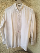 Hammerschmid Herren Trachtenhemd Gr.39/40 Weiss Monogram Stickerei 100% BW Top