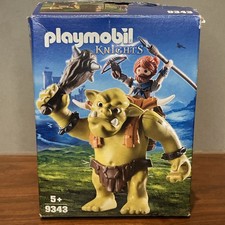 Playmobil Ritter 9343 Riesentroll & Zwergenkämpfer + abnehmbarer Rucksack 5+ Jahre