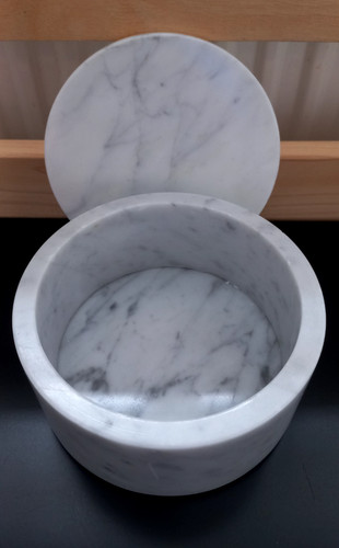 Marmor schmuckdose weiß - marmor, Ø13