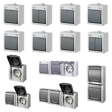 Aufputz Schuko Schalter Steckdosen Series Feuchtraum 250V/16A IK07 AQUANT IP55