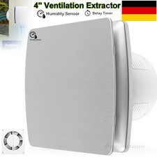 Badlüfter leise Ø 100mm mit Feuchtesensor Nachlauf WC Bad Wand Ventilator Abluft