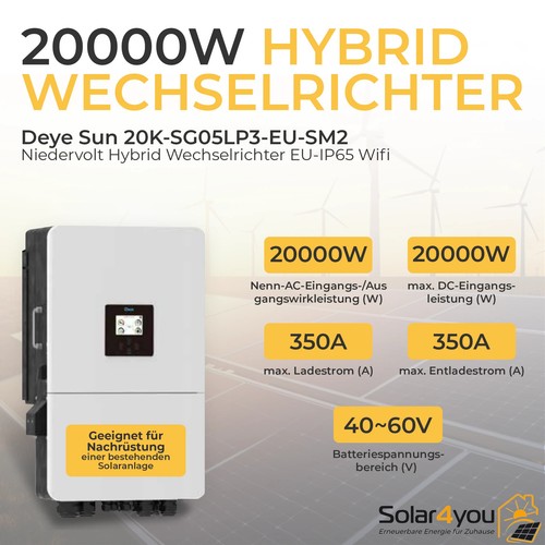 20kw niedervolt 48v deye - 20kw,