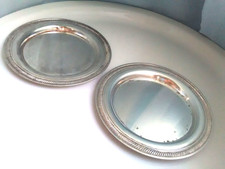 2x Untersetzer Schale Teller versilbert ungemarkt Art Deco Stil Vintage