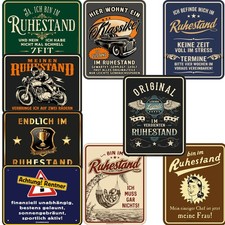 Ruhestand Rente  Geschenke  Rentner Blechschild Pension Schilder Verabschiedung