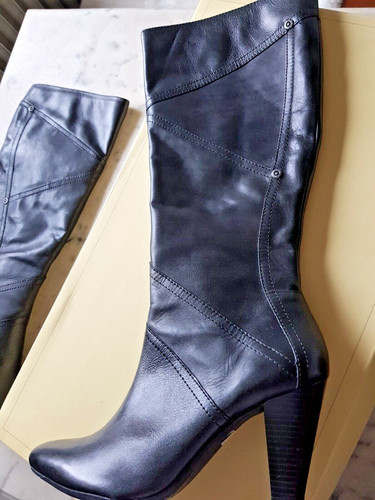 Damen stiefel schwarz leder - stiefel, 38