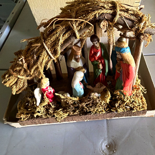 Weihnachtskrippe holzstall mit - weihnachtskrippe,