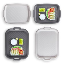 Serviertablett Servierplatte mit Griffen, Tablett für Frühstück, Tee, Rechteck