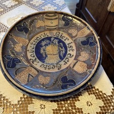 Antiker Steinzeug Westerwald Brauerei Teller Verband des Biergroßhandels!