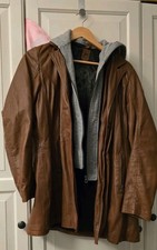 Gipsy Lederjacke, Echtleder, Cognac, Gr. 42, mit rausnehmbarer Kapuze Stoff