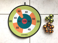 Wurfscheibe, Wurfspiel, Scheibenwerfen, Klett Haftung mit 8 Klettbällen