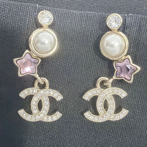 Chanel logos rosa strass - cc,