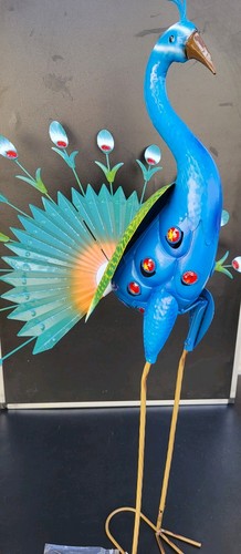 Gartenfigur pfau aus metall - gartenfigur,