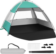 Strandmuschel UV-Schutz 50+, für 3-4 Personen, mit Tür Netzfenstern 02lgn