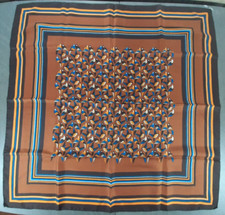 Leichtes Halstuch Seidentuch Schal Seide Papageien Motiv 77 x 77 cm handrolliert