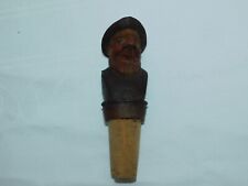 Holz Zierkorken Figur " Mann mit Hut" , Flaschenverschluss Herste. Anri