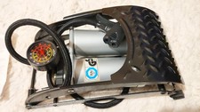 Fußpumpe Fußluftpumpe Doppelzylinder Fahrrad KFZ Auto Manometer Adapter OVP