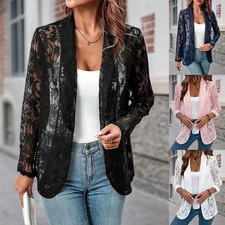 Damen Spitze Langarm Cardigan