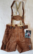 Kinder Trachtenlederhose mit Hosenträger, Kurz, Gr. 110, Tracht, Lederhose