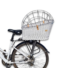 Hundefahrradkorb für Gepäckträger Weidenkorb Fahrradkorb Weiße Farb Hundekorb XL