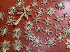 Baumbehang DDR Strohsterne 32 Stück + Christbaumspitze Weihnachten