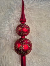 Christbaumspitze Baumspitze Christbaumschmuck Krebs Glas Lauscha rot gold