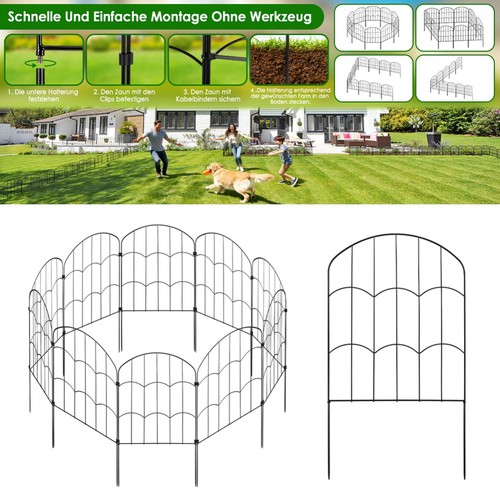 10x metall gartenzaun - 10x,