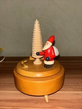Spieluhr Spieldose Erzgebirge Holz Reuge Spieluhr DDR Weihnachtsmann Vintage