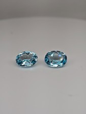 Topas Paar 6.28ct Sky Blue – Ovalschliff Edelsteine für Ohrringe VS-VVS