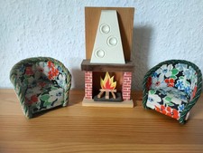 Alter Kamin + 2x Sessel  für