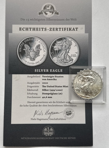 Doller silber eagle - doller, 2020