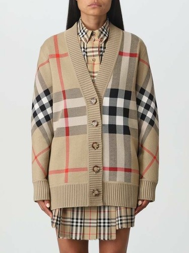Burberry karierte strickjacke - burberry,