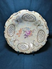 Porzellanschale Pirkenhammer Ø ca. 27 cm durchbrochen Rose Perlmutt