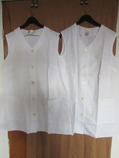 Schmidt Hochwertige Kasack Kittel Schürze 2 Stück GR 44 - 46 weiß Neu