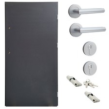 Ausstellungstür #TM07 Nebeneingangstür ATS68 mit Griffset DIN Rechts 100x200 cm