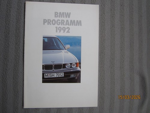 Bmw programm 1992 - 1992, prospekt