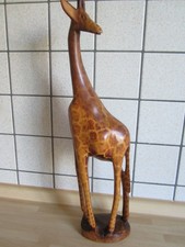 große Holzgiraffe Giraffe aus Hartholz 47cm hoch geschnitzt Holzfigur