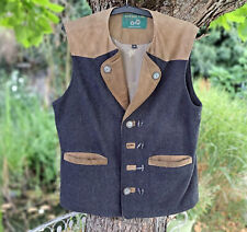 1A-Trachtenweste Edelweiß, Lodenweste, Filzweste mit Veloursleder-Applikationen