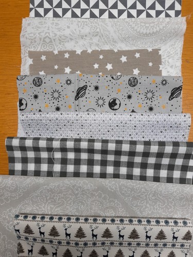 Stoffreste paket grau - stoffreste, grau/beige